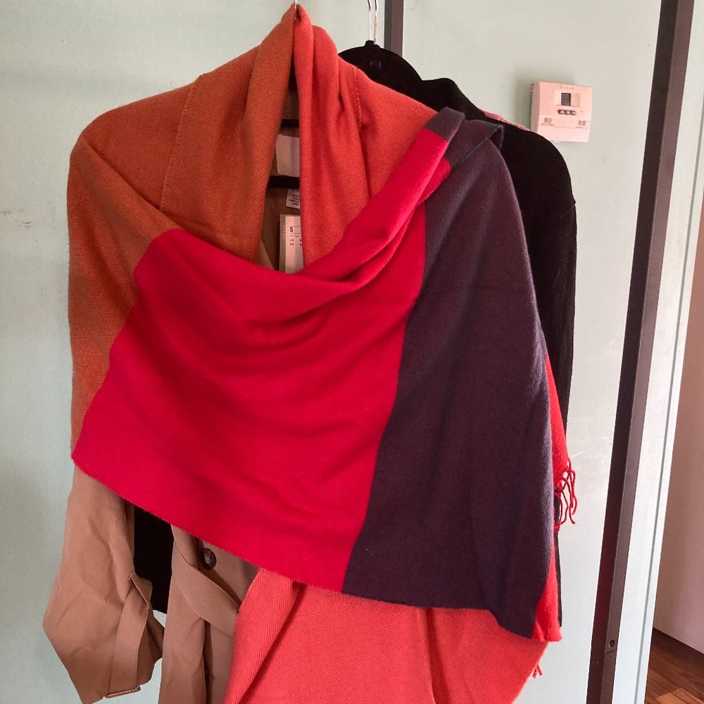 Large Color Block Wrap Scarf